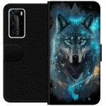 Wallet case for Huawei P40 Pro with Wolf design