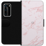 Wallet case for Huawei P40 Pro with Pink Heart design