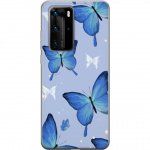 Mobile case for Huawei P40 Pro with Blue butterflies design
