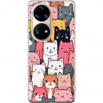 Mobile case for Huawei P50 Pro with Cat pattern design
