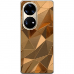 Mobile case for Huawei P50 Pro with 3D Gold design
