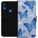 Wallet case for Huawei P Smart Z with Blue butterflies design Wallet case for Huawei P Smart Z with Blue butterflies design