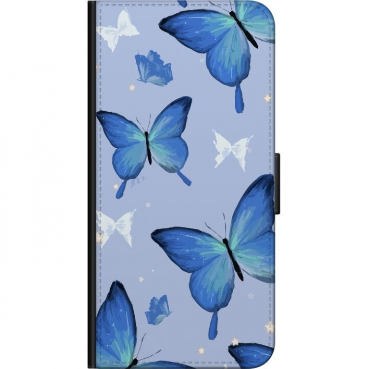Wallet case for Huawei P Smart Z with Blue butterflies design Wallet case for Huawei P Smart Z with Blue butterflies design