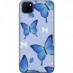 Mobile case for Huawei Y5p with Blue butterflies design