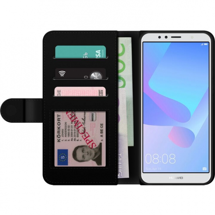 Wallet case for Huawei Y6 (2018) with Glassy design