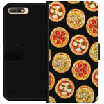 Wallet case for Huawei Y6 (2018) with Pizza design