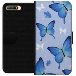 Wallet case for Huawei Y6 (2018) with Blue butterflies design