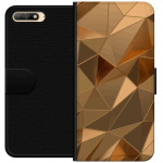 Wallet case for Huawei Y6 (2018) with 3D Gold design