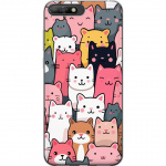 Mobile case for Huawei Y6 (2018) with Cat pattern design