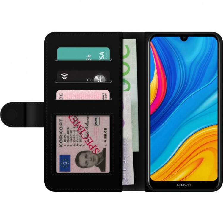 Wallet case for Huawei Y6 (2019) with Wolf design