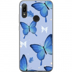 Mobile case for Huawei Y6 (2019) with Blue butterflies design