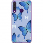 Mobile case for Huawei Y6p with Blue butterflies design