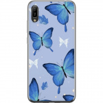 Mobile case for Huawei Y6 Pro (2019) with Blue butterflies design