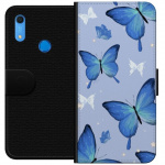 Wallet case for Huawei Y6s (2019) with Blue butterflies design