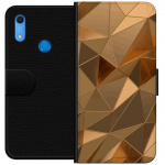 Wallet case for Huawei Y6s (2019) with 3D Gold design