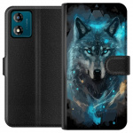 Wallet case for Motorola Moto E13 with Wolf design Wallet case for Motorola Moto E13 with Wolf design