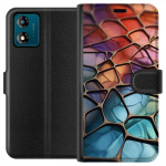 Wallet case for Motorola Moto E13 with Metallic pattern design