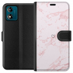 Wallet case for Motorola Moto E13 with Pink Heart design