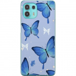 Mobile case for Motorola Edge 20 Lite with Blue butterflies design