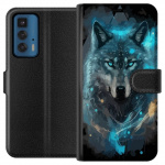 Wallet case for Motorola Edge 20 Pro with Wolf design Wallet case for Motorola Edge 20 Pro with Wolf design