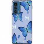 Mobile case for Motorola Edge 20 Pro with Blue butterflies design
