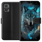 Wallet case for Motorola Moto E22i with Wolf design