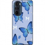 Mobile case for Motorola Edge 30 Pro with Blue butterflies design