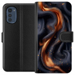Wallet case for Motorola Moto E32s with Fiery silk design