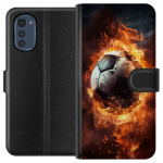 Wallet case for Motorola Moto E32s with Football design