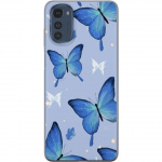 Mobile case for Motorola Moto E32s with Blue butterflies design