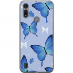 Mobile case for Motorola Moto E6i with Blue butterflies design Mobile case for Motorola Moto E6i with Blue butterflies design