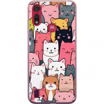 Mobile case for Motorola Moto E6s (2020) with Cat pattern design