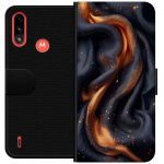 Wallet case for Motorola Moto E7 Power with Fiery silk design