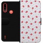 Wallet case for Motorola Moto E7 Power with Strawberries design