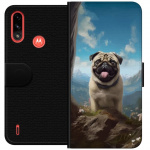 Wallet case for Motorola Moto E7 Power with Happy Dog design