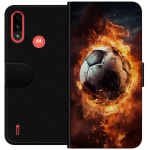 Wallet case for Motorola Moto E7 Power with Football design