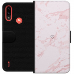 Wallet case for Motorola Moto E7 Power with Pink Heart design