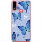 Mobile case for Motorola Moto E7 Power with Blue butterflies design