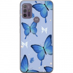Mobile case for Motorola Moto G10 with Blue butterflies design
