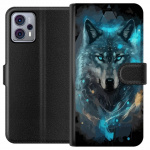 Wallet case for Motorola Moto G23 with Wolf design