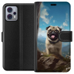 Wallet case for Motorola Moto G23 with Happy Dog design