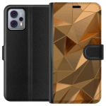 Wallet case for Motorola Moto G23 with 3D Gold design