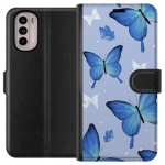 Wallet case for Motorola Moto G31 with Blue butterflies design Wallet case for Motorola Moto G31 with Blue butterflies design