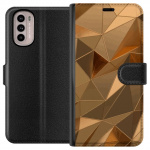 Wallet case for Motorola Moto G31 with 3D Gold design