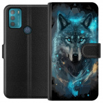 Wallet case for Motorola Moto G50 with Wolf design