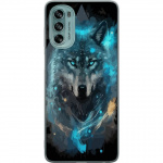 Mobile case for Motorola Moto G62 5G with Wolf design