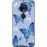 Mobile case for Motorola Moto G7 with Blue butterflies design