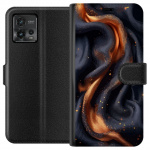 Wallet case for Motorola Moto G72 with Fiery silk design