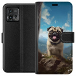 Wallet case for Motorola Moto G72 with Happy Dog design