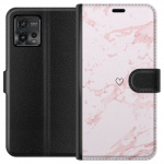 Wallet case for Motorola Moto G72 with Pink Heart design